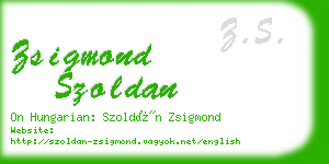 zsigmond szoldan business card